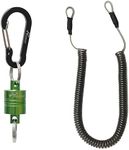 GOODCAT Strongest Magnetic Net Release Magnetic Keychain Fly Fishing Net Retractor Magnet Clip Holder Retractor with Retractable Coiled Lanyard Carabiner (Green Magnet+ Black Carabiner)