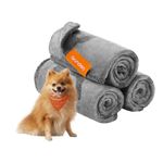 Feandrea Pet Blankets, 3-Pack Dog Blankets Washable, S, 29 x 25 Inches, for Cats and Miniature Dogs, Flannel Dog Throw, Couch Cover Protector, Slate Gray UPPB012G01