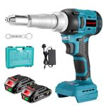 ONEVAN Battery Riveting Pliers Cordless Gun - with 260 N·m Max Torque, Cordless Pop Rivet Stroke Length 20 mm, with 2 2000mAh Batteries of for 2.4-5.0 mm Blind Rivets