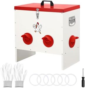 Pet Scene Chicken Feeder 20L Automatic Food Dispenser Chook Hen Poultry Duck PVC Auto Feeding Ports Rain Rat Rodent Proof Galvanised Steel for Coop Fence