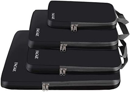 Bagail 4 Set Compression Packing Cubes Travel Expandable Packing Organizers (Black)