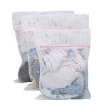 Zollyss Mesh Laundry Clothes Washing Bag, Pack Of 3, White