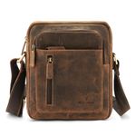 Goatter Genuine Leather Multi Pocket 9" Inch Messenger Sling Bag For Unisex