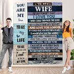 Personalized Throw Blanket to My Wife from Husband, Ultra-Soft Micro Fleece, Mother's Day Christmas Birthday Valentine's Day Gifts for Wife