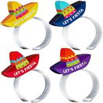 Juvale 24 Pack Let's Fiesta Sombrero Party Hats for Cinco de Mayo Party Favors, Mexican Themed Party Decorations (4 Colors)