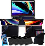 CLEAN SCREEN WIZARD WizDustCover Microfiber Cleaning Cloths 16”, 15”, 14”, 13” Keyboard Protection Computer Laptops Multi Size Screens/Keyboard Covers, 4 PCS (Black)