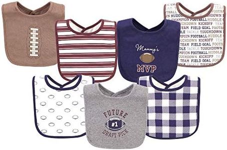 Hudson Baby Unisex Baby Cotton Bibs, Football, One Size