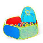 Eocusun Kids Ball Pit, Indoor & Outdoor Baby Toddler Ball Pit Pool play tent, Portable Pop Up Ball Pool with Basketball Hoop and Zippered Storage Bag (Balls not Included)