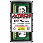 A-Tech RAM 8GB DDR3 1333 MHz PC3-10600 SODIMM - Laptop & All-in-One Computer Memory - CL9 2Rx8 1.5V 204-Pin SO-DIMM Non-ECC Unbuffered Upgrade Module