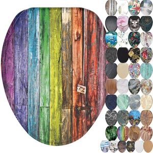 Sanilo Soft Close Toilet Seat ELONGATED, Quiet and Slow Close Lid and Seat, Strong Bumpers and Hinges, Rainbow