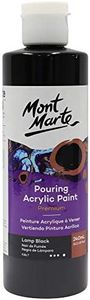 MONT MARTE Premium Pouring Acrylic Paint, 240ml (8.11oz), Lamp Black, Pre-Mixed Acrylic Paint, Suitable for a Variety of Surfaces Including Stretched Canvas, Wood, MDF and Air Drying Clay