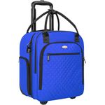 TORIBIO 16" Underseat Carry On Suitcase Wheeled, Women's Carry-On Luggage Lightweight Overnight Suitcase for Men Women Travel Business, Multi-Functional Rolling Bag with Wheels,16 Inch, Blue