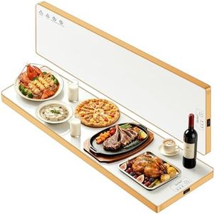 Electric Warming Tray(Extra Long 47”x12”),Food Warmer for Parties Buffet,Family Gatherings,Adjustable Temp (158°F-291°F),Chafing Dishes for Buffets.Keep Food Warm 25 Hours,Tempered Glass Warming Mat