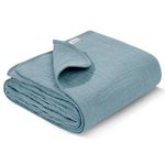 Wimist Muslin Swaddle Blankets, Swaddle Blanket for Baby Girls and Boys, Baby Receiving Blankets, Baby Essentials, Suitable for Neutral Newborns and Crib Essentials, 40 x 36 inches (Costume Blue)