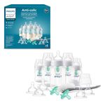 Philips Avent Anti-Colic Gift Set, 5 Baby Bottles with AirFree Vent 2x 4oz and 3x 9oz, 2x Nipples Flow 2 and 3x Nipples Flow 3, 2 Soothie Pacifiers 0-3 m, Bottle Brush and 5 Sealing Discs, SCD306/11