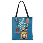 MCSID RAZZ - Harry Potter Back To Hogwarts Design Large Canvas Handbags Tote Bag for Grocery, Shopping | Shoulder Bags for Women -Officially Licensed By Warner Bros, USA