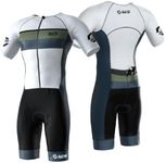 SLS3 Triathlon Suits Mens Elite Aero Tri Suit Men - Trisuit Triathlon - Full Zip, Aero Sleeves, Internal and Rear Pockets (Osaka White,Large)