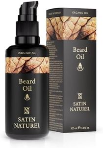 Olio Barba Uomo 100ml, Olio da Barba Uomo Bio con Olio di Mandorle + Olio di Argan + Olio di Jojoba - Prodotti Barba Uomo - Idee Regalo Uomo - Cura Barba Uomo - Crescita Barba Uomo - Satin Naturel