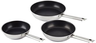 Rösle Set of Frying Pans Set of 3 20/24/28 cm Diameter with Non-Stick Coating 3 Diameter, Stainless Steel, 24 cm, 3 Units