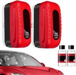 Eadwe Automotive Oil Film Cleaning Brush for Windshield – Glass Oil Film Remover with Extra Cleaner, Prevents Rain & Fog, Improves Clarity & Visibility, Car Glass Cleaner Brush for Windshield (2PCS)