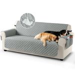 TAOCOCO Sofa Slipcovers 100% Waterproof Sofa Covers 3 Seater,Settee Covers with Storage Pockets,Anti Slip Couch Covers,Washable Sofa Protector for Kids/Dogs/Pets(Grey)