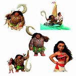 Pretty UR Party Moana Theme Paper Cutouts for Birthday Parties, Party Supplies décor, Birthday Party Decoration Cut-Outs - Multicolour (10 pcs)