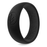 MAUI RINGS Silicone Wedding Ring by BLACK Ring Engagement Rings for Men Wedding Band Mens Ring Rubber Bands Mens Rings Surf Fitness Exercise Gym Crossfit Training Military Sport Running [ SIZE 9 ]