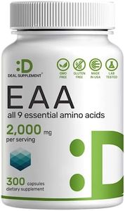 Essential Amino Acids (EAA) 2000mg Per Serving, 300 Capsules – Unflavored - 9 in 1, All BCAAs (Branched-Chain Aminos) – Lean Muscle Support & Natural Pre Workout Supplement