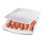 Progressive International PS-66LID Prep Solutions Microwavable Bacon Grill, Plastic, White