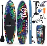 SereneLife Inflatable Stand up Paddle Board - Non-Slip SUP with Paddle, Pump, Leash, and Complete Accessories - Enjoyable Water Paddle Board for Adults and Youth with Stable and Wide Design