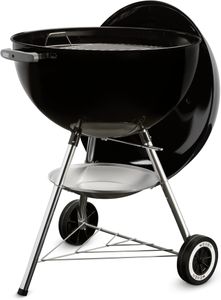 Weber Classic Kettle Charcoal Barbecue, 57cm – Porcelain-Enamelled, One-Touch Cleaning, Lid Thermometer, Black