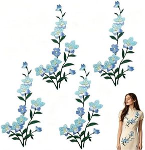 Cherry Blossom Iron On Patches, Embroidered Applique for Clothing Bag DIY