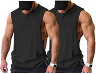 COOFANDY Men Tank Top Undershirt 2 Pack Sleeveless Bodybuilding Fitness Mucsle T