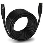 LyxPro 100 Feet XLR Microphone Cable Balanced Male to Female 3 Pin Mic Cord for Powered Speakers Audio Interface Professional Pro Audio Performance and Recording Devices - Black