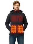 ORORO Men's Heated Jacket with Heated Collar, 4 Heat Zones Heated Coat with USB-C Rechargeable Battery (Black,M)
