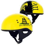 Hot Leathers HLD1046 Gloss Black and Yellow 'We The People' Advanced DOT Skull Helmet - Small