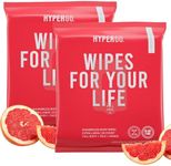 HyperGo Full Body Wipes - Grapefruit Bathing Wipes for Adults 12"x12" X-Large Body Wipes for Adults Bathing No Rinse Travel Wipes, Wipes for Camping, Post Workout Adult Wipes, 40 Count