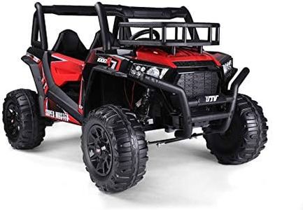 RIRICAR Kinder elektroauto 24V UTV, rot, Elektro Buggy für Kinder 2 sitzer mit 2,4 GHz Ferbedienung, 2 x 200 W Motor, Eva-Räder, gepolsterter Sitz, USB, SD-Karte, Elektro Buggy UTV MX ab 3-8 Jahre