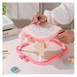 Jasol Embroidery Hoop Ring Stand Adjustable Hands-Free Cross Stitch Hoop Holder, Plastic Embroidery Frame Lap Stand Easy To Install Hoop Holder Desktop Type Needlepoint Sewing Craft