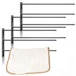 Maxcheck 2 Set Saddle Blanket Rack Saddle Pad Rack Saddle Racks 180 Degree Swing Out Wall Mount Saddle Stand Horse Trailer Accessories Horse Tack Storage for Various Accessories, Black (3 Column)