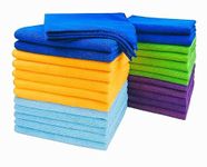 Alka Creation Multipurpose Cloth | Ideal for All Surfaces | Durability & Machine Washable | Microfiber Cloth for Car, Bike & Kitchen Cleaning | Ecofriendly | Multicolour | Set of 4 | 250 GSM| 40x40 CM