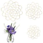 Spiral Ikebana Stem Holder,3Pcs Floral Grid, Floral Grid for Arrangement, Flower Stem Holder, Stainless Steel Flower Frog, Reuseable Floral Grid, Flower Grid for Vase Bouquets Plant Fixation (Golden)