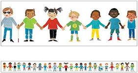 Carson Dellosa All are Welcome Student Diversity Straight Borders—12 Bulletin Board Border Strips with Diverse Children, Multicultural Decor for Classroom or Homeschool (3' x 3")