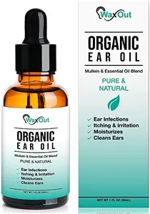 Natural Mullein Ear Wax Removal Oil & Cleaner with Garlic | Pain & Earache Drops | Earwax Softener, Moisturizer & Allergy Soothing | Tinnitus, Itching, Ringing, Infections & Clogged Ears