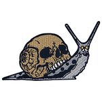 Skull Snail Patch Embroidered Applique Badge Iron On Sew On Emblem