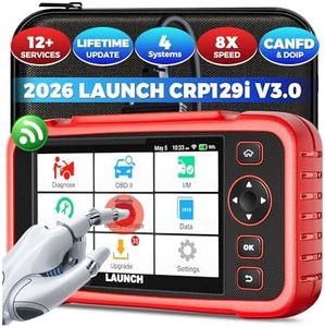 LAUNCH OBD2 Scanner Diagnostic Tool CRP129i V3.0, 4+System Vehicle Diagnostic Tool ENG/ABS/SRS/AT for Vehicles, 12+Reset ABS/TPMS/Oil/EPB/SAS/BMS/AF/Injector/Throttle Valve etc Reset