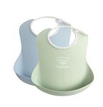 BabyBjörn Baby Bib, Powder Green/Powder Blue, Pack of 2
