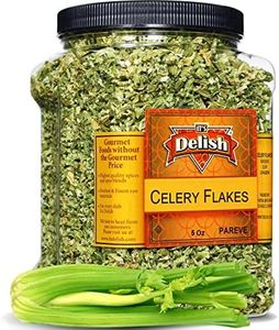 Dried Celery Flakes by It's Delish, 5 OZ Jumbo Reusable Container | Dehydrated Food and Dried Vegetables for Soup, Stew, Rice, Great for Kitchen, Camping and Emergency Food Supply | Kosher and Vegan