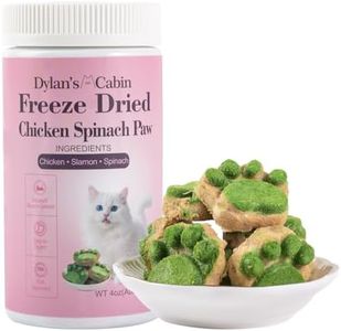 Dylan's cabin Freeze Dried Chicken Cat & Dog Treats - High Protein Spinach Paw with Slamon Training Kitten Snack or Puppy Treats for Coat Gut Healthy, 14pcs