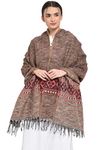 Weavers Villa Kullu Design Shawl (Coffee), 100cm X 200cm